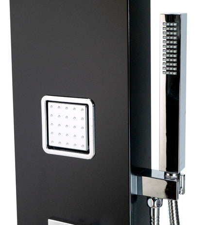 Black Aluminum Shower Panel with 2 Body Sprays and Rain Shower Head by Alfi