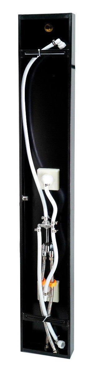 Black Aluminum Shower Panel with 2 Body Sprays and Rain Shower Head by Alfi