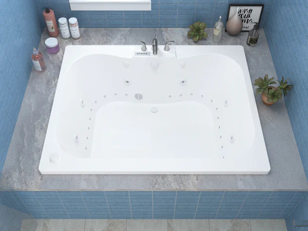 Neptune 40 x 60 Air and Whirlpool Jetted Bathtub in White with Reversible Drain