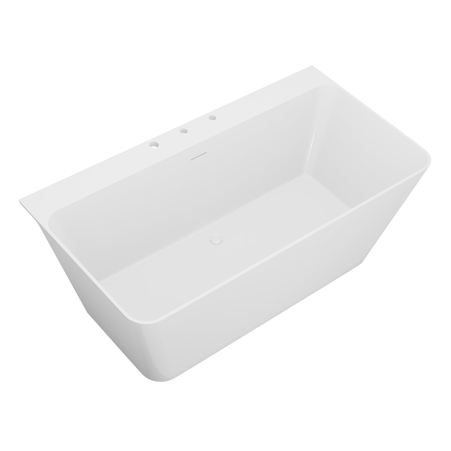 Vault Series 67 in. x 32 in. Flat Bottom Acrylic Freestanding 77 Gallon Soaking Bathtub with Center Drain in White