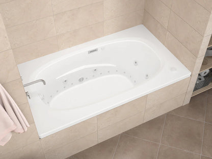 Polaris  35.875 x 71.5in. Air and Whirlpool Jetted Bathtub in White with Reversible Drain