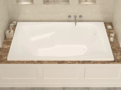 Amethyst Series 72 in. x 54 in. Rectangular Air Bathtub with Right Side Drain and Aromatherapy in Glossy Smooth White