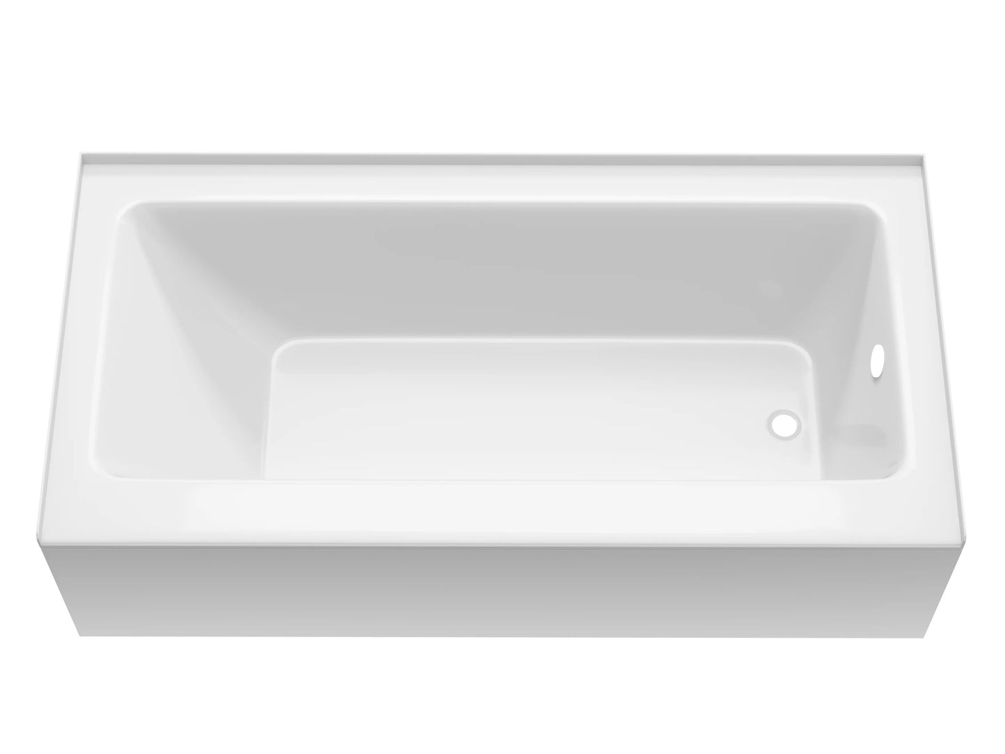 Saba 60 in. Right Drain Soaking Front Skirted Bathtub in White