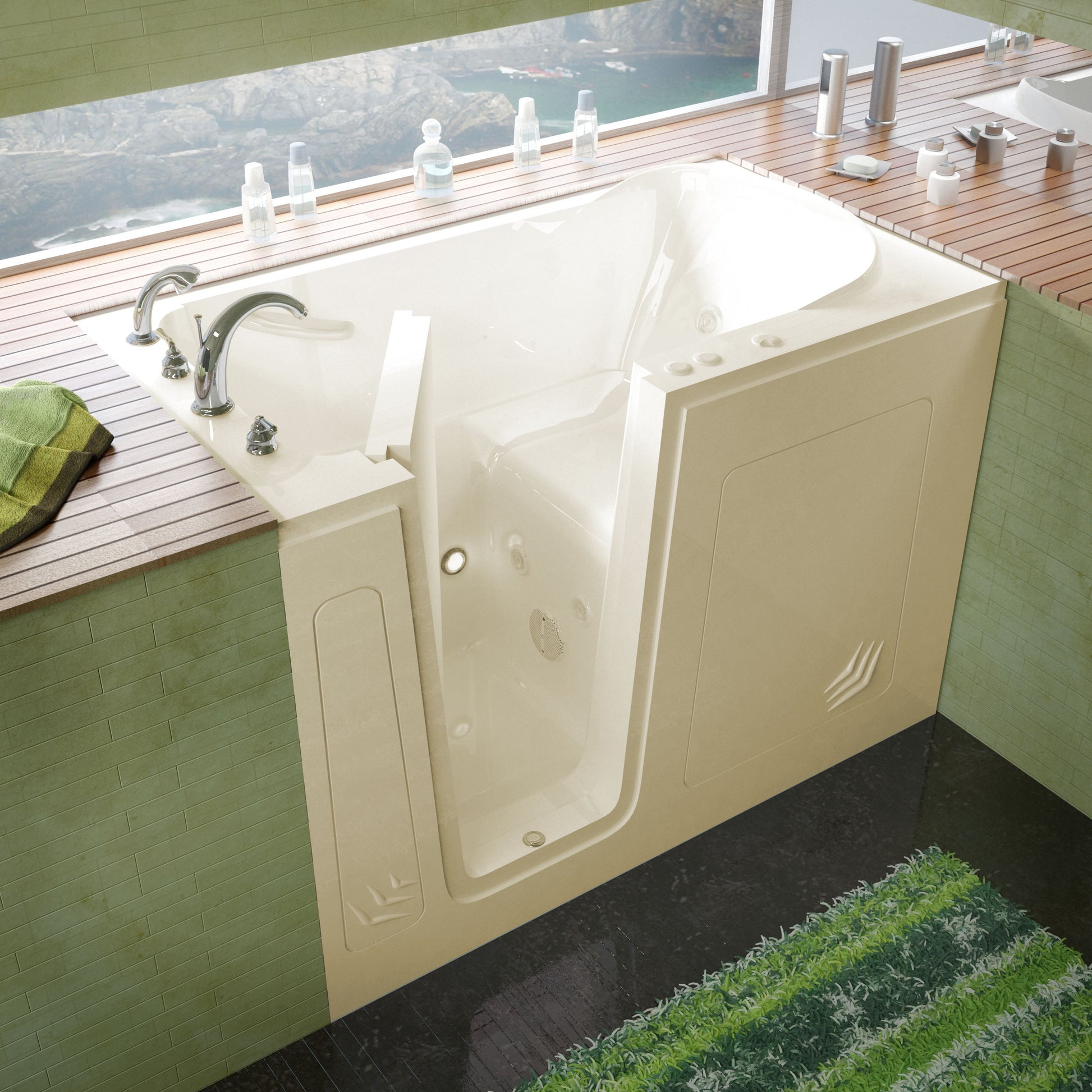 MediTub walk-in tub 30 x 54 left drain biscuit color with whirlpool jets