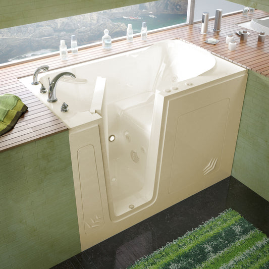 MediTub walk-in tub 30 x 54 left drain biscuit color with whirlpool jets