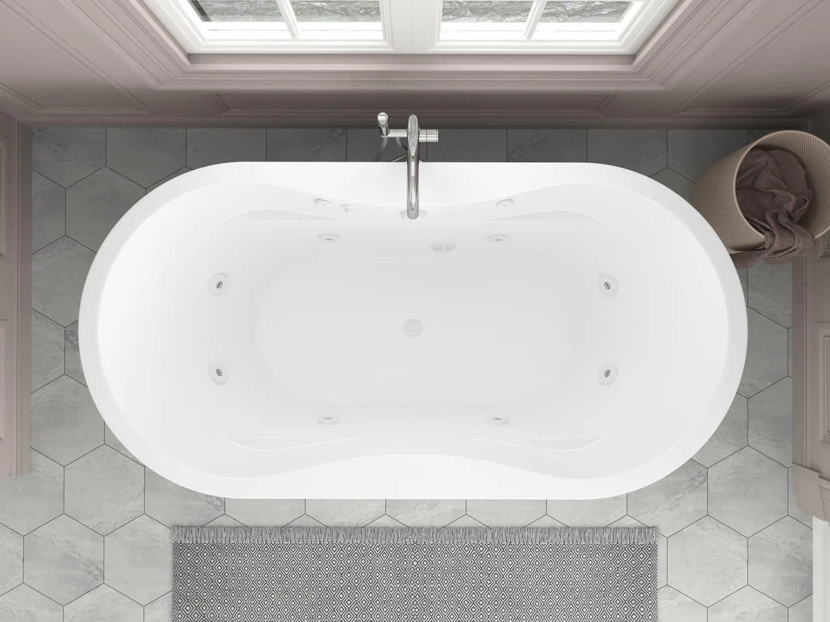 Atlantis Whirlpools Embrace 34 x 71 Oval Freestanding Whirlpool Jetted Bathtub