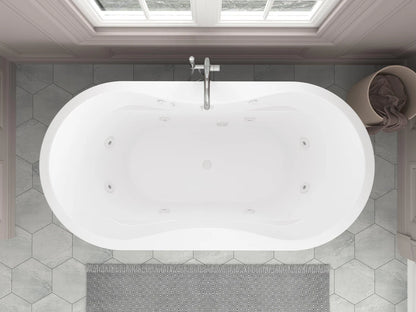 Atlantis Whirlpools Embrace 34 x 71 Oval Freestanding Whirlpool Jetted Bathtub