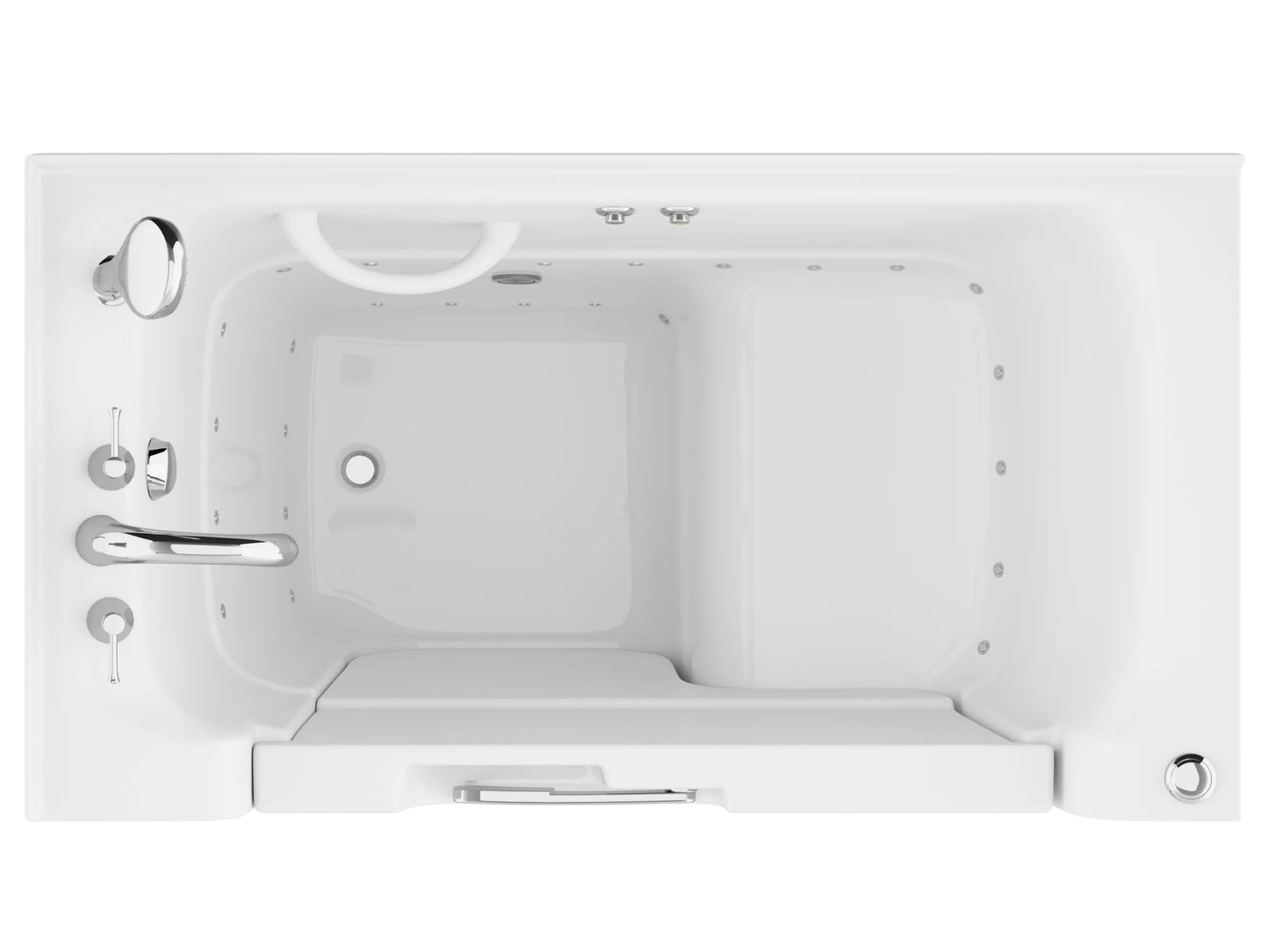 Coupe Series 29 in. x 53 in. Right Drain Wheelchair Access Walk-In Air Tub in White