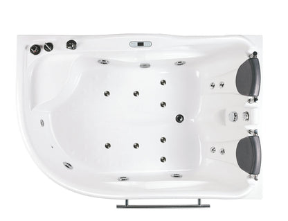 t Right Drain Corner, White Whirlpool Bathtub for Two by Eago