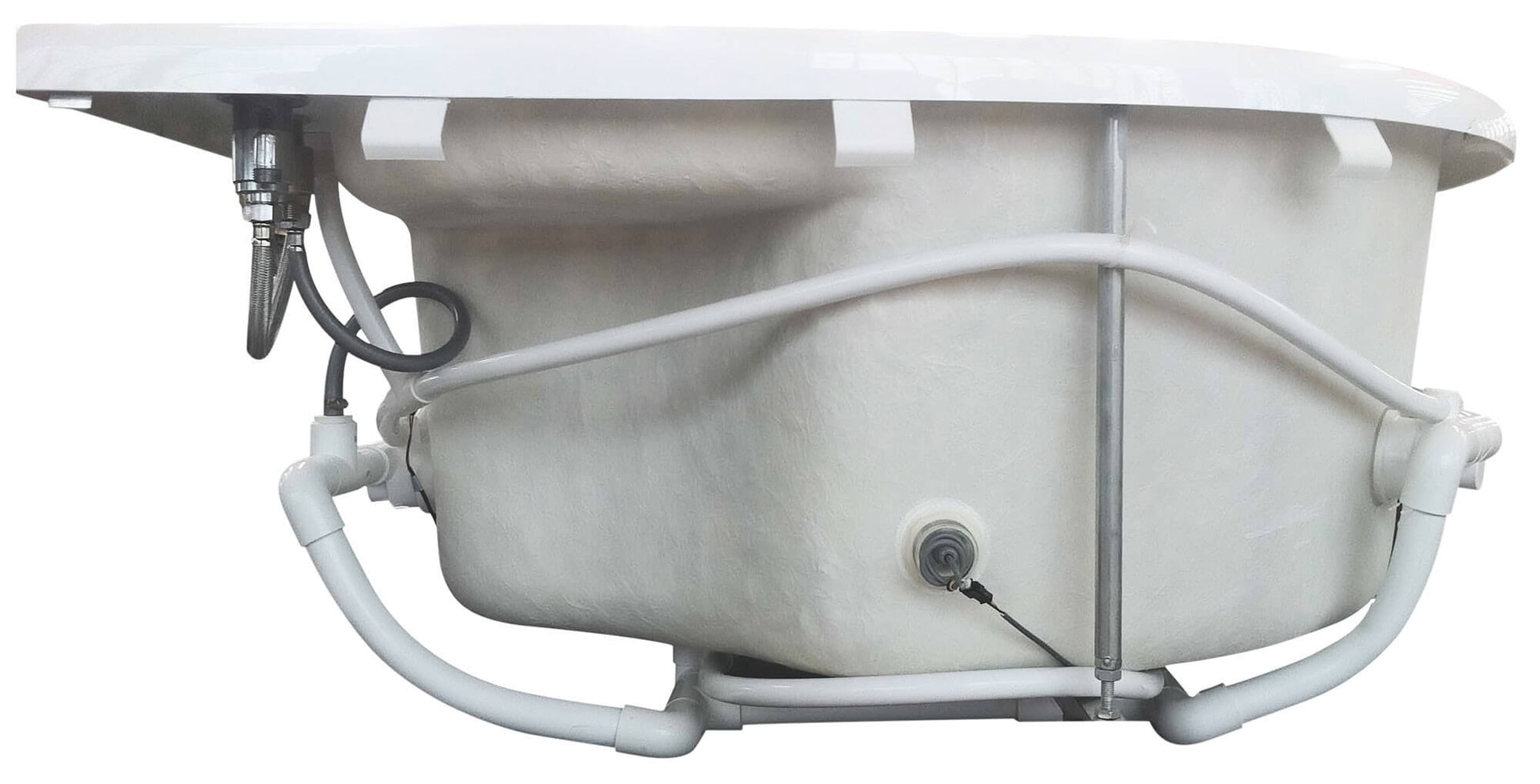 t Right Drain Corner, White Whirlpool Bathtub for Two by Eago