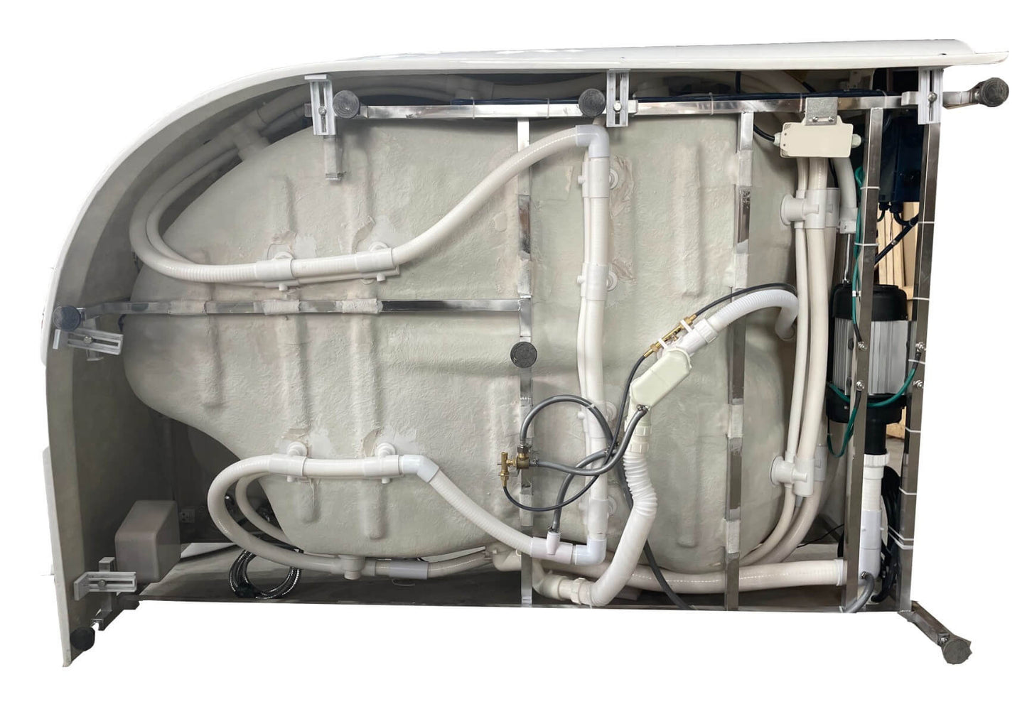 t Right Drain Corner, White Whirlpool Bathtub for Two by Eago