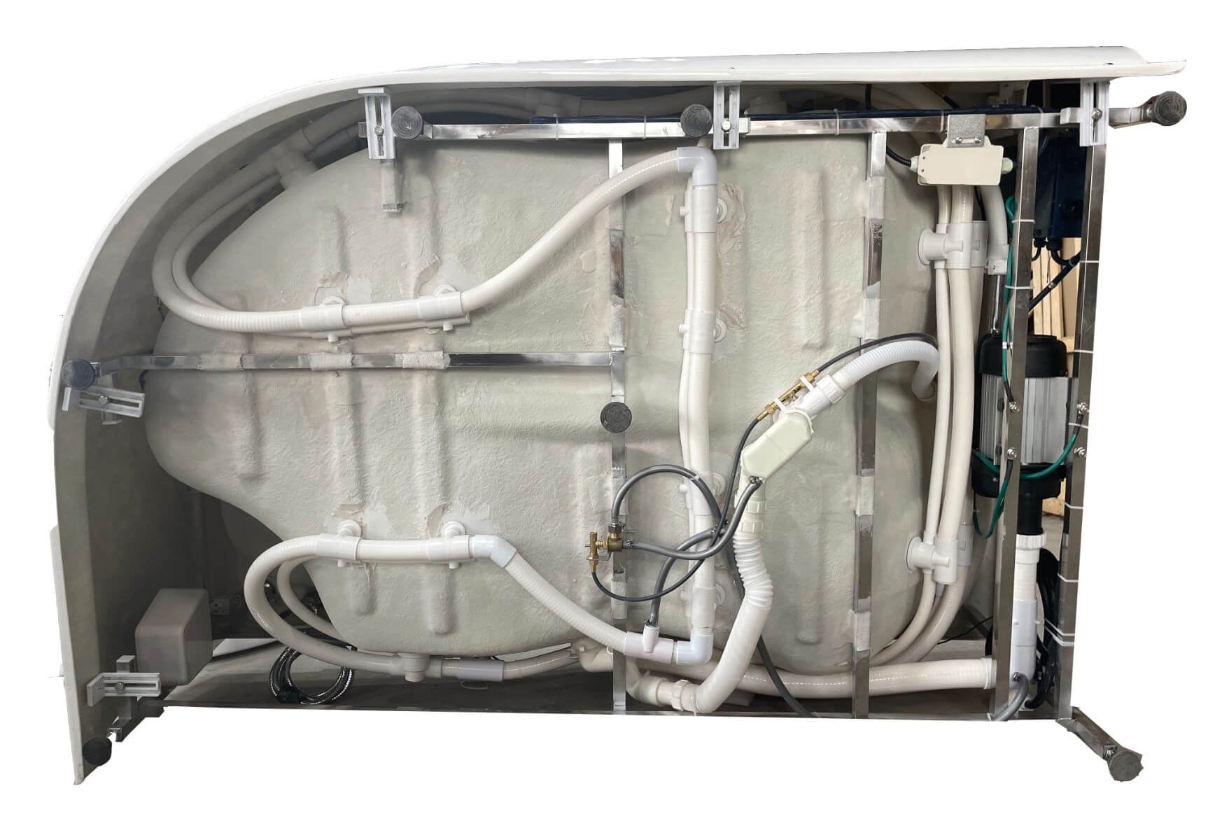 t Right Drain Corner, White Whirlpool Bathtub for Two by Eago
