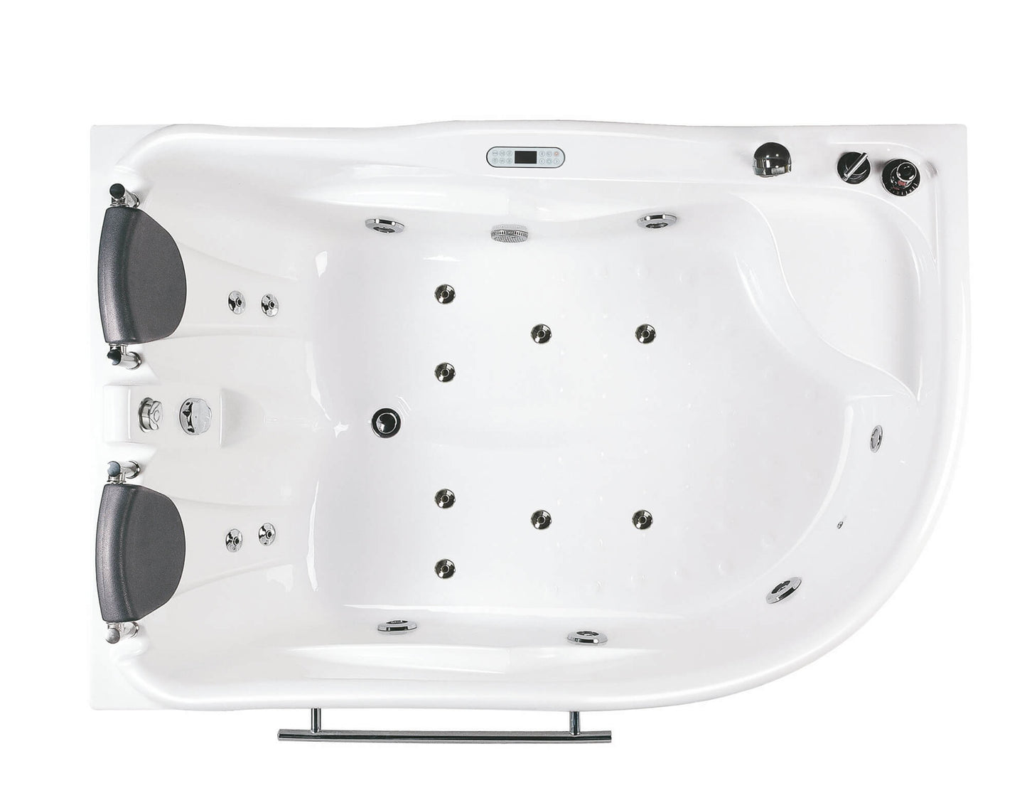 Right Corner Acrylic White Whirlpool Bathtub for Two by Eago