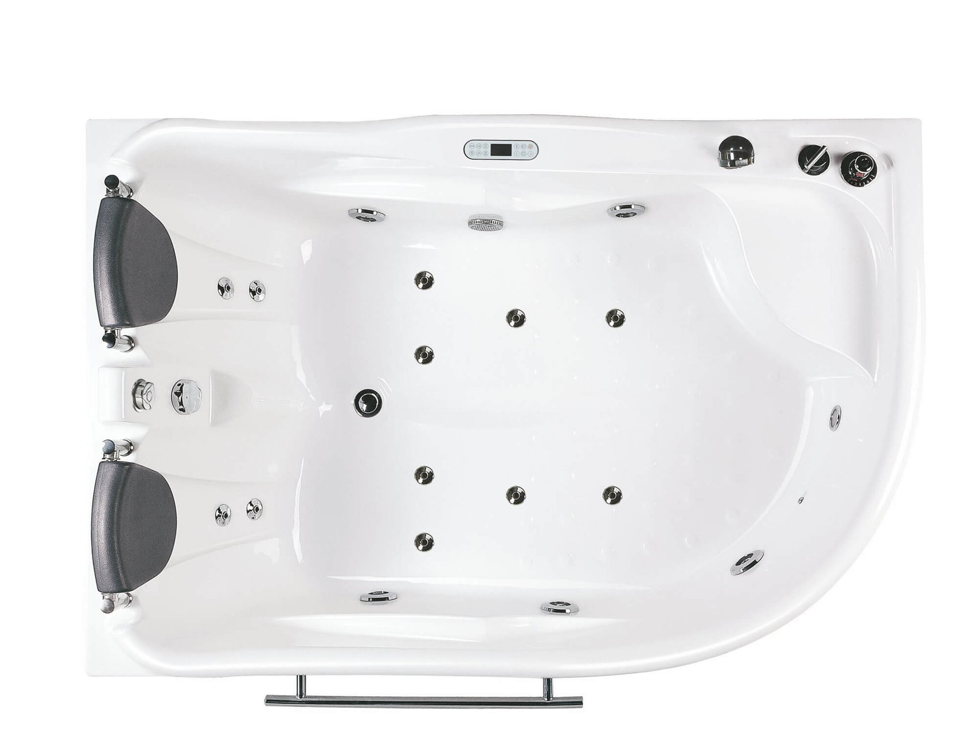 Right Corner Acrylic White Whirlpool Bathtub for Two by Eago
