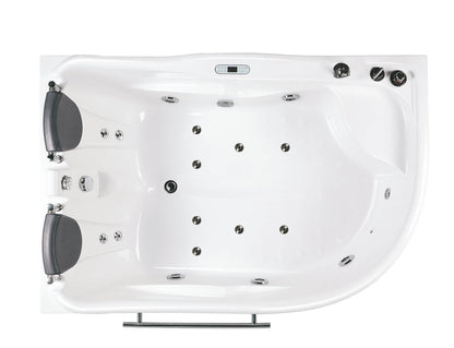 Right Corner Acrylic White Whirlpool Bathtub for Two by Eago