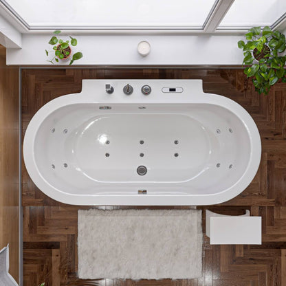 Classic White Whirlpool Bathtub With Fixtures by Alfi