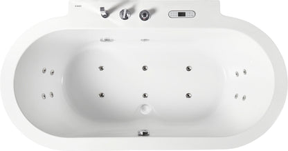 Classic White Whirlpool Bathtub With Fixtures by Alfi