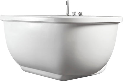 Classic White Whirlpool Bathtub With Fixtures by Alfi