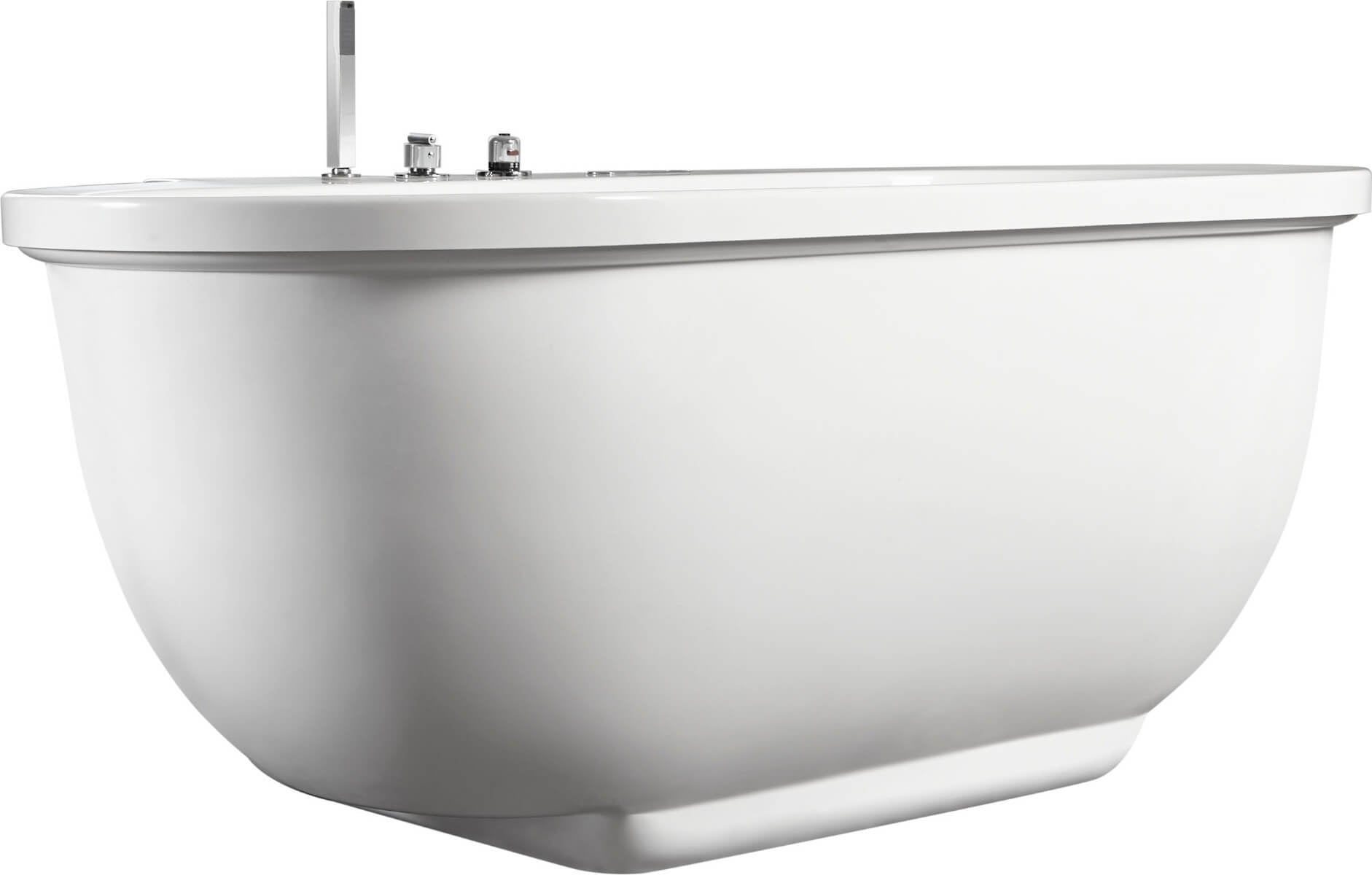 Classic White Whirlpool Bathtub With Fixtures by Alfi