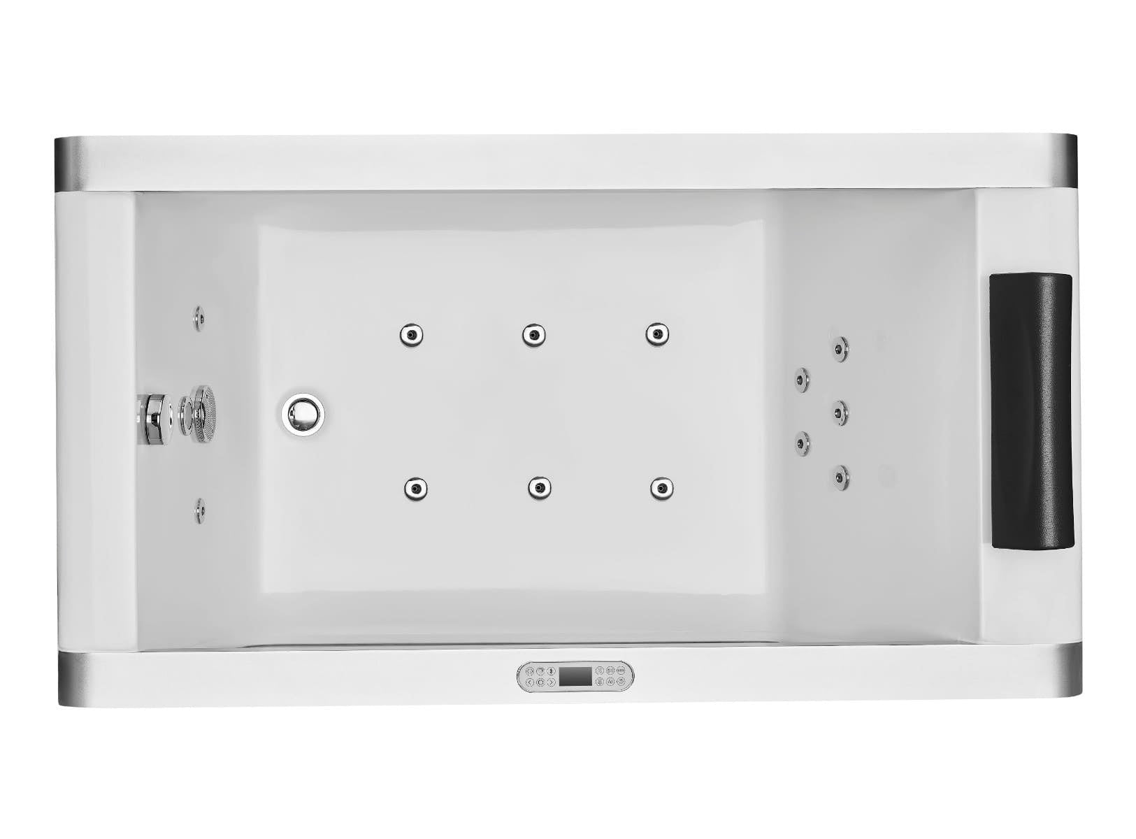 Beautiful Tempered Glass Front Panel Rectangular Acrylic Whirlpool Bathtub by Eago