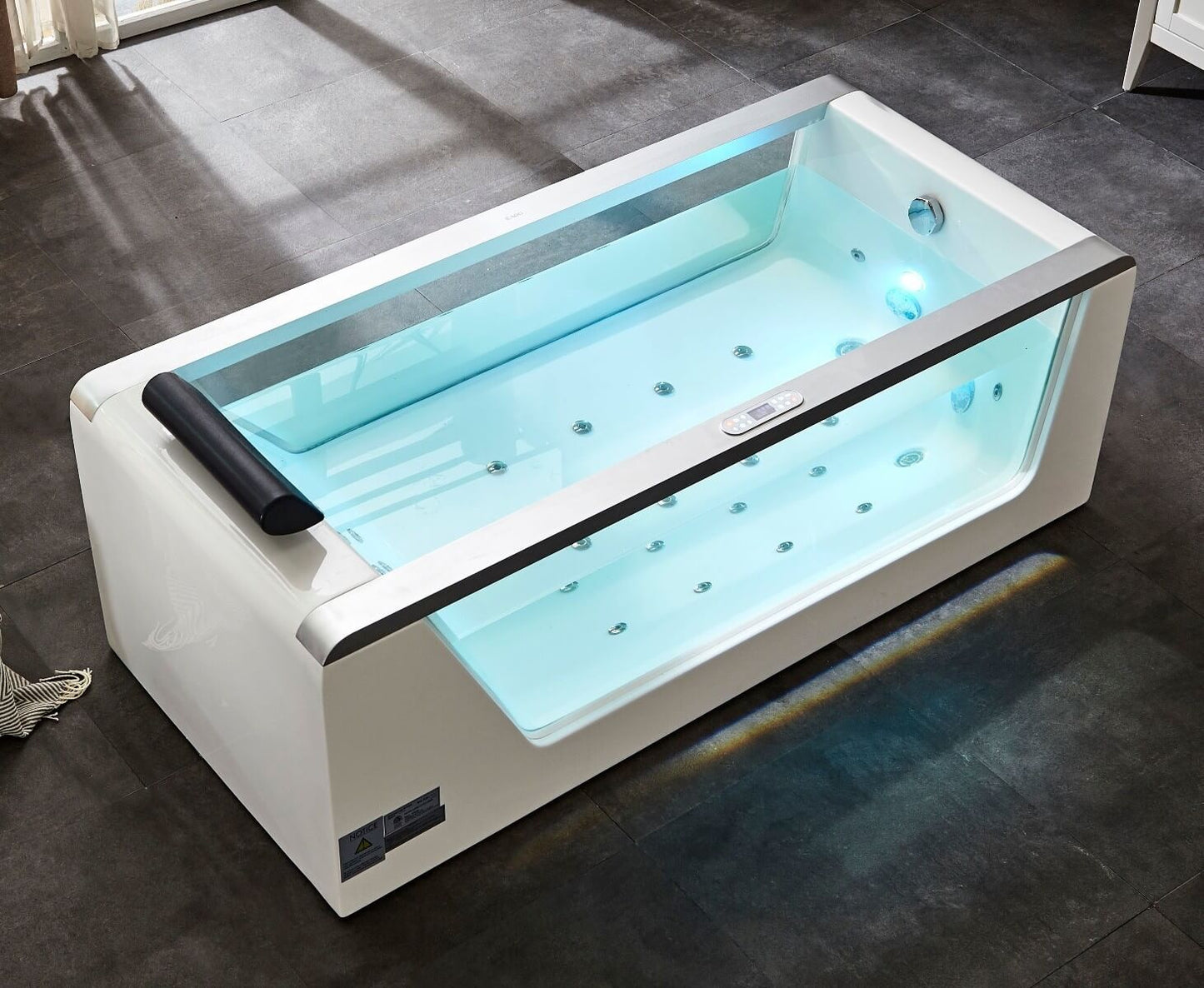Clear Rectangular Whirlpool Bathtub by Eago