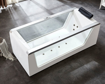 Clear Rectangular Whirlpool Bathtub by Eago