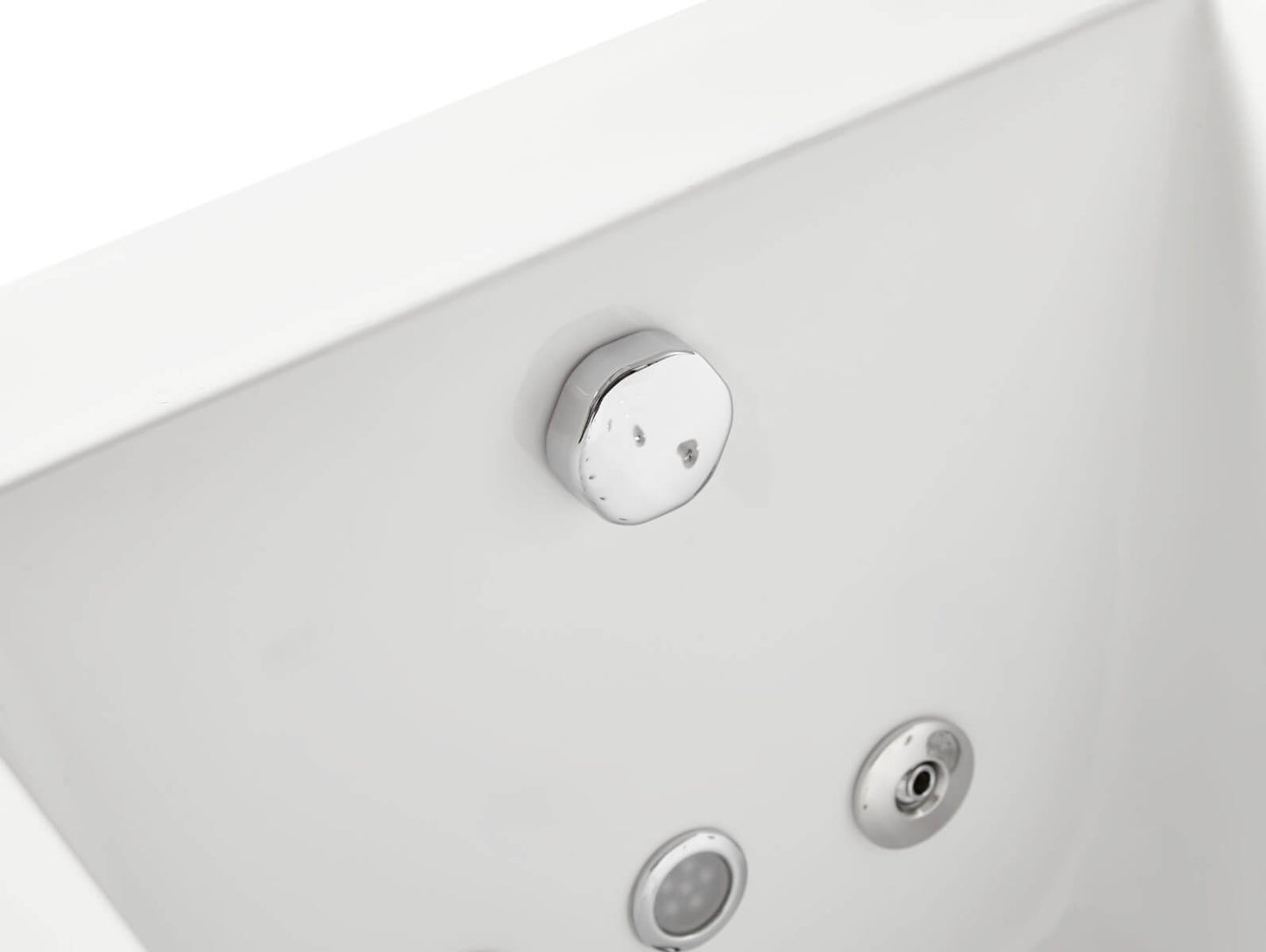 White Rectangular Whirlpool Bathtub, LED Lighting System by Eago