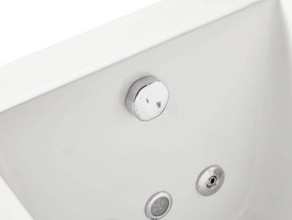 White Rectangular Whirlpool Bathtub, LED Lighting System by Eago