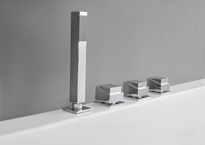 White Rectangular Whirlpool Bathtub, LED Lighting System by Eago