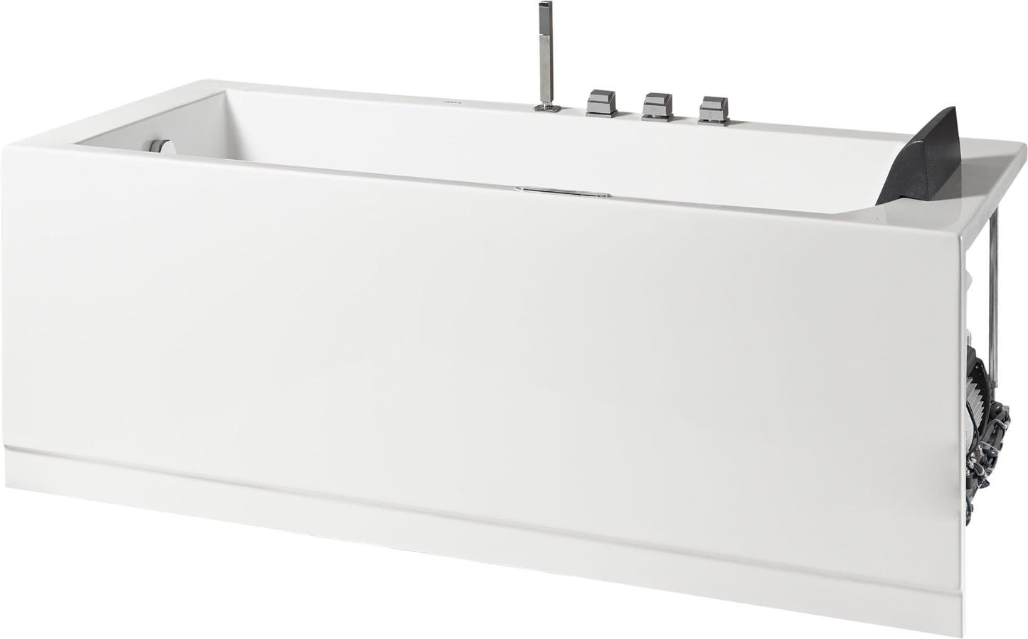 White Rectangular Whirlpool Bathtub, LED Lighting System by Eago
