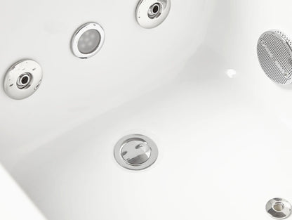 White Rectangular Whirlpool Bathtub, LED Lighting System by Eago