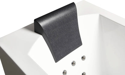 White Rectangular Whirlpool Bathtub w Fixtures by Eago