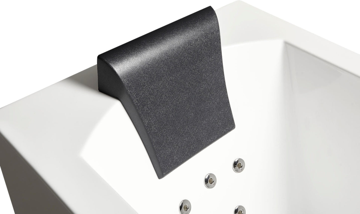 White Rectangular Whirlpool Tub with Fixtures by Eago