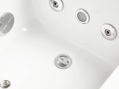 White Rectangular Whirlpool Tub with Fixtures by Eago