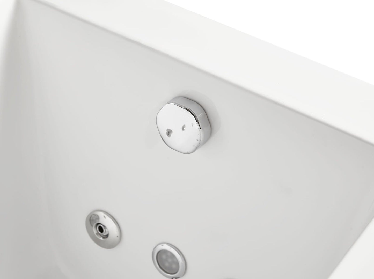 White Rectangular Whirlpool Tub with Fixtures by Eago