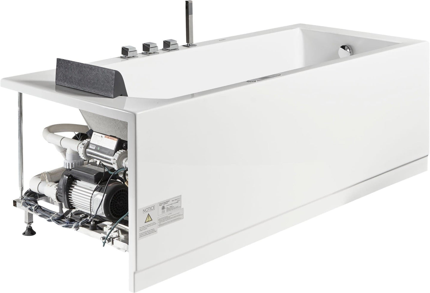 Rectangular Whirlpool Tub with Fixtures by Eago