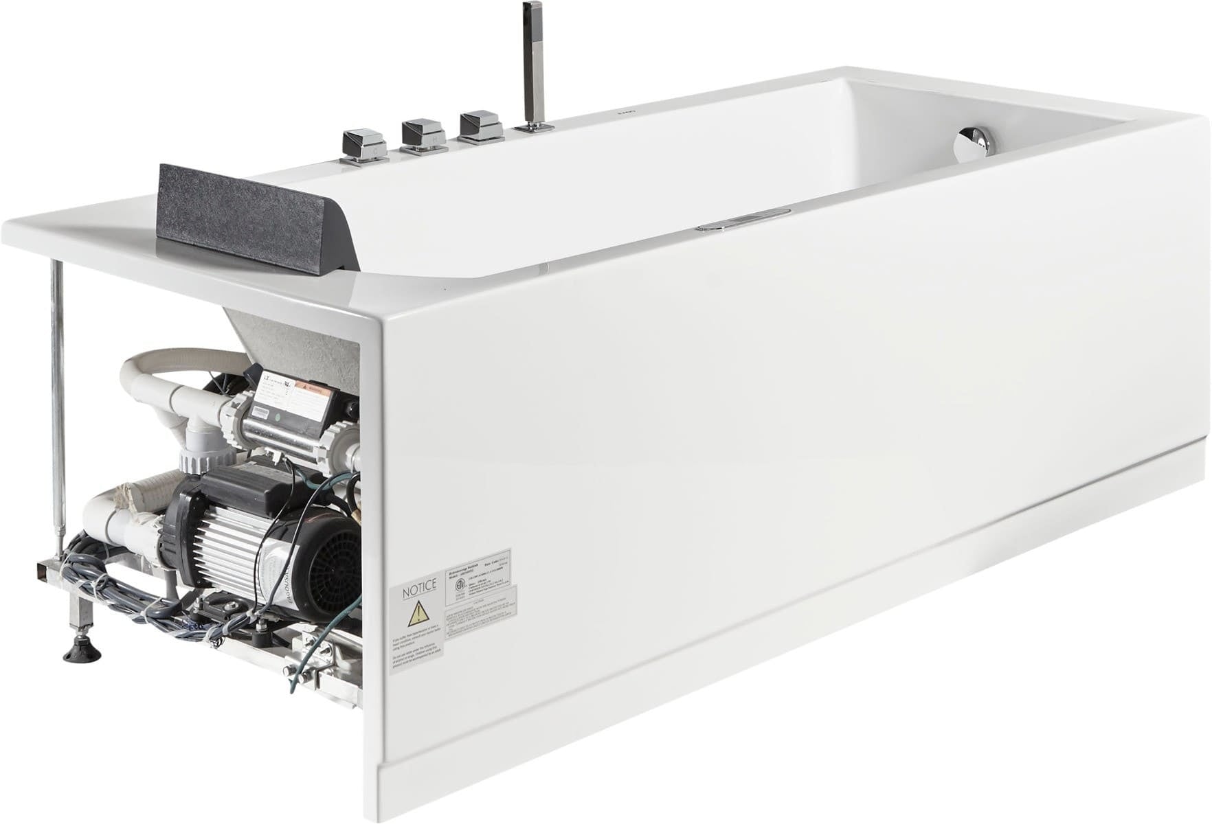 Rectangular Whirlpool Tub with Fixtures by Eago
