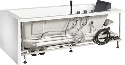 White Rectangular Whirlpool Tub with Fixtures by Eago