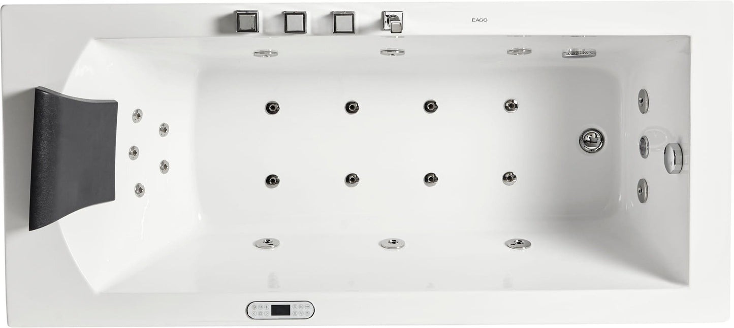 Rectangular Whirlpool Tub with Fixtures by Eago