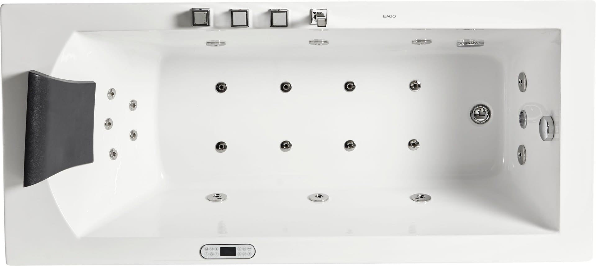 Rectangular Whirlpool Tub with Fixtures by Eago