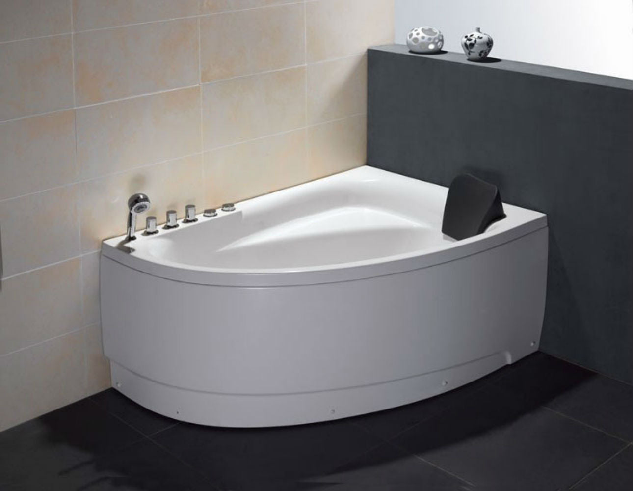 Single Person Corner Whirlpool Bathtub by Eago