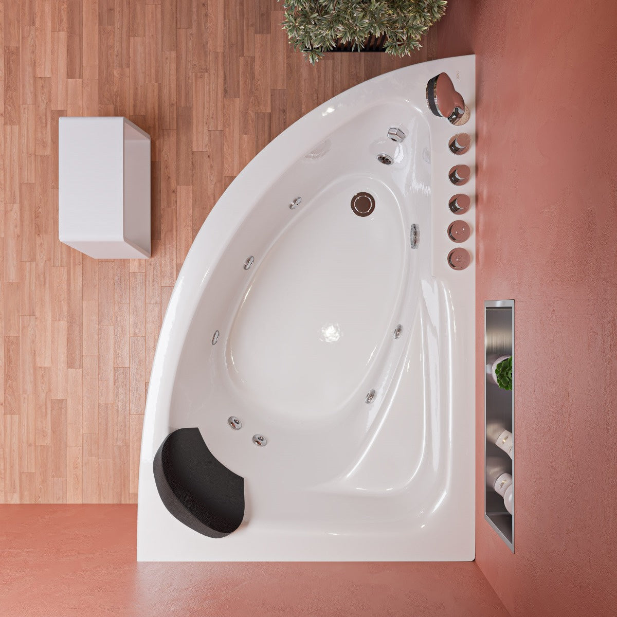 Single Person Corner Whirlpool Bathtub by Eago