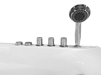 Single Person Corner White Whirlpool BathTub by Eago