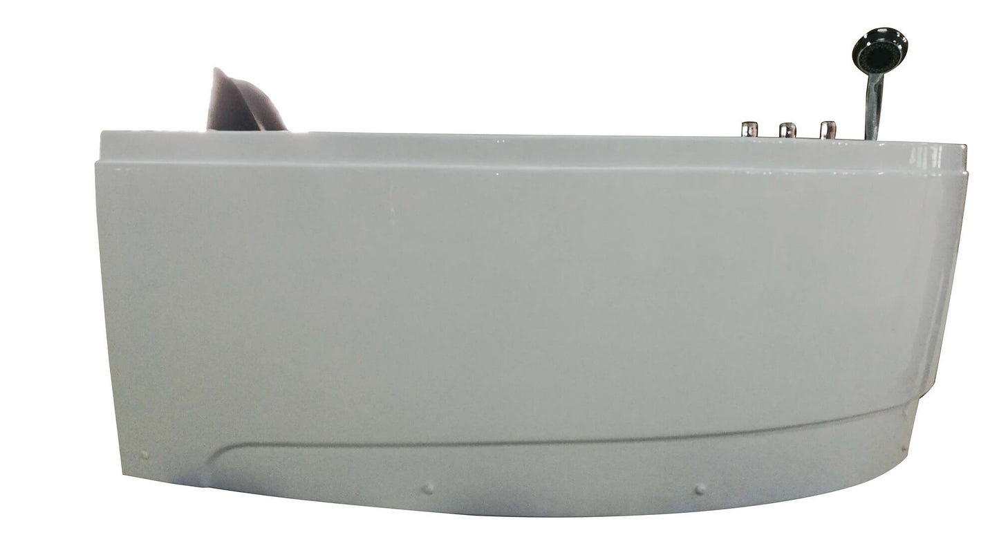 Single Person Corner White Whirlpool BathTub by Eago
