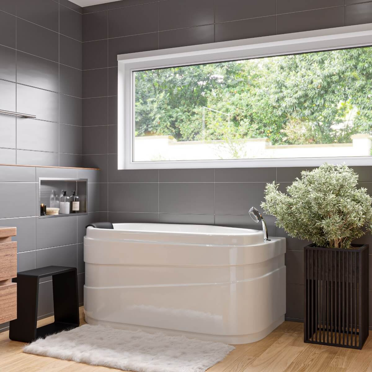 Jetted Whirlpool Bathtub W/ Fixtures by Eago