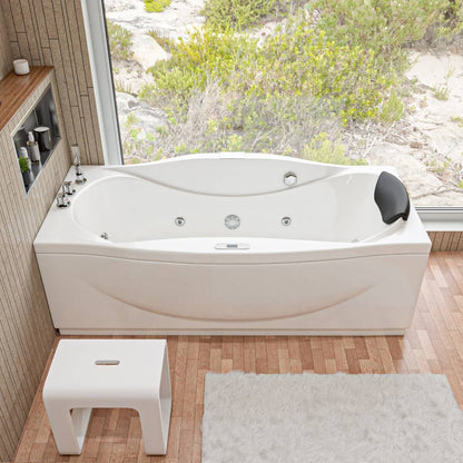 Right Drain White Whirlpool Bathtub w Fixtures by Eago