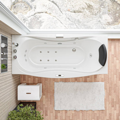 Right Drain White Whirlpool Bathtub w Fixtures by Eago
