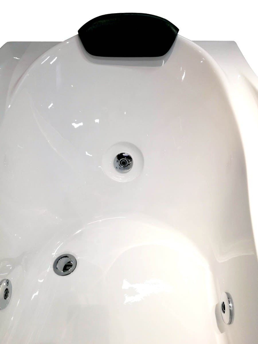 Left Drain White Whirlpool Bathtub w Fixtures by Eago