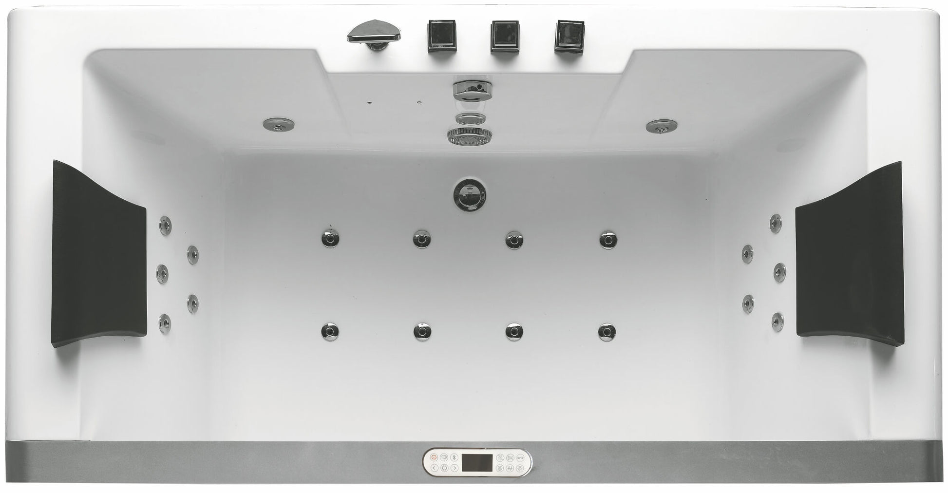 Clear Rectangular Acrylic Whirlpool Bathtub for Two by Eago