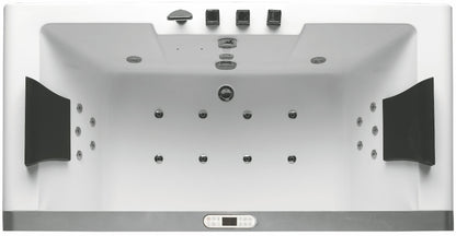 Clear Rectangular Acrylic Whirlpool Bathtub for Two by Eago